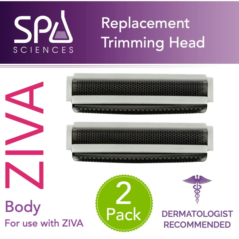 Spa Sciences - Ziva Lady Shaver Replacement Kit - Advanced Wet & Dry Trimmer - Non-Irritating Shave - for Sensitive Skin - All Skin Types - 2 Replacement Heads