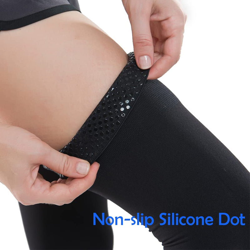 [Australia] - Footless Thigh High Compression Stockings For Women & Men,Firm Support Medical Hose 20-30 mmHg,Treatment Varicose Veins Swelling Footless Black Medium 
