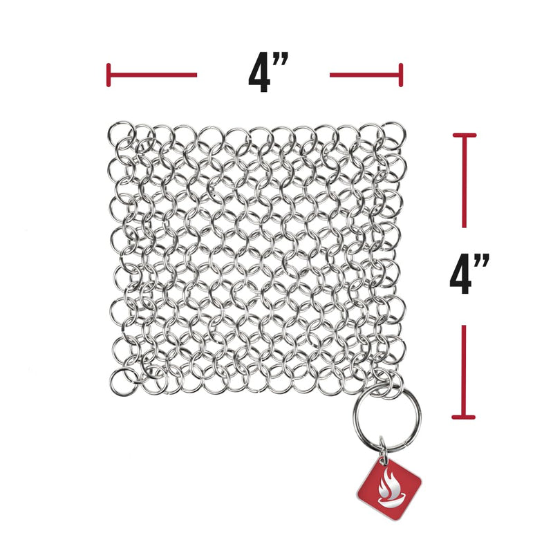 [Australia] - Knapp Made Original 4" Cast Iron Scrubber- Chainmail Scrubber for Cast Iron Pans, Hard Anodized Cookware and Other Pots. Stainless Steel Cast Iron Cleaner. 1 Count (Pack of 1) 