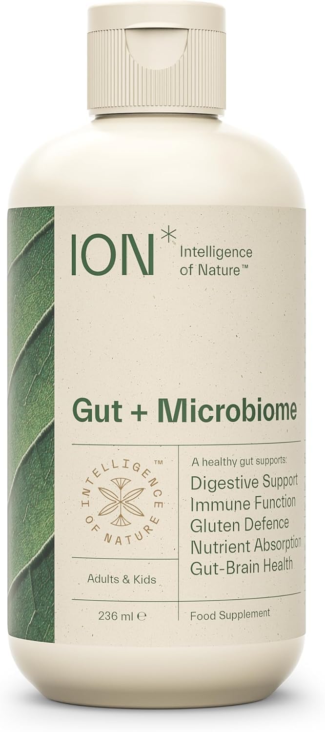 ION Gut Health Supplement 236ml | ION* Gut + Microbiome | Support that Goes Beyond Probiotics | Promotes Digestive Wellness, Alleviates Gluten Sensitivity | Strengthens Gut Lining| Bloating Relief 236 ml