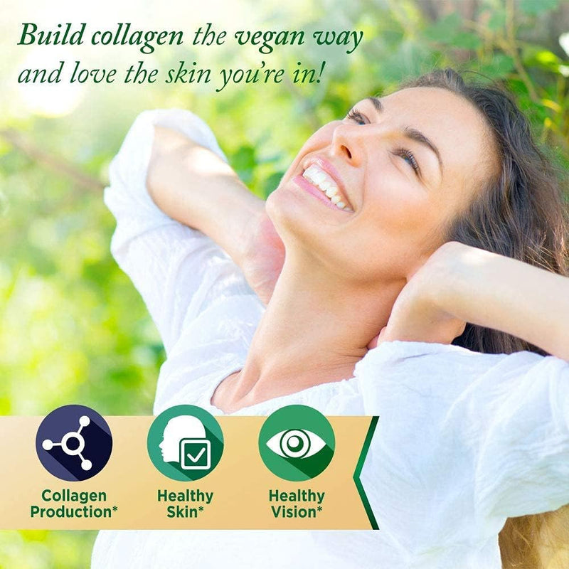 Purity Products Vegan Collagen Builder - Organic Whole Foods Fruits | & Veg, Silica, Lutein, Vitamin C, Biotin, Grape Seed - Amino Acids Glycine, Lysine & Proline Collagen Boosters - 90 Tablets Unflavored 90 Count (Pack of 1)