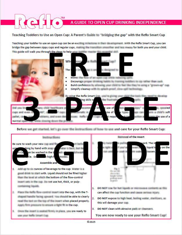 [Australia] - BUNDLE: Reflo Smart Cup (Clear 1-Pack) Open Training Cup, Toddler Cup, 360 Control-Flow, AND free training and use e-guide via QR code on packaging. 1-Pack Clear 