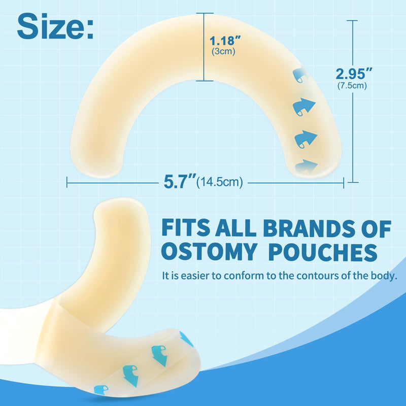 [Australia] - 20PCS Ostomy Supplies,Ostomy Barrier Strips,Elastic Barrier Adhesive Tape Strips for Colostomy Bags Curved Ileostomy Tape for Stoma Urostomy Bag 