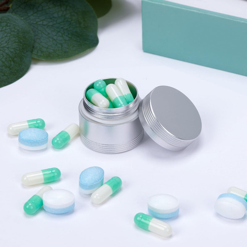 Small Pill Box for Purse Pocket - Metal Pill Case Daily Portable Waterproof Pill Container Medicine Organizer for Pills/Vitamin/Fish Oil/Supplements, Pill Box Small Size