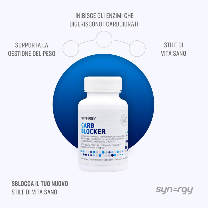 Synergy WorldWide Carb Blocker 60 Capsules | Support Healthy Weight Management and Wellbeing | White Kidney Bean Extract | Calorie-Controlled | 31,7 gr