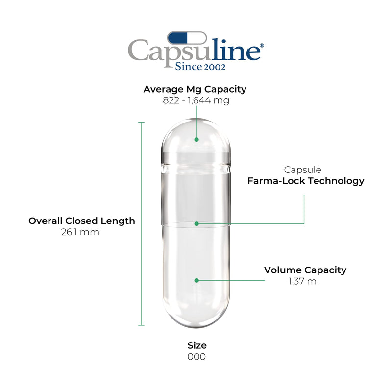 [Australia] - Capsuline Empty gelatin capsules, size 000, transparent, 500 pieces 