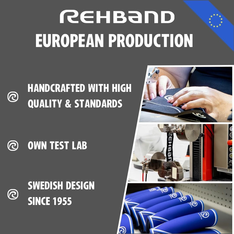 [Australia] - Rehband 5mm Neoprene Shin Calf Sleeve, Compression Support Men & Women for Calf and Shin, Promotes Blood Circulation, Ideal for Strength Training Carbon/Black - 1 Piece Large 