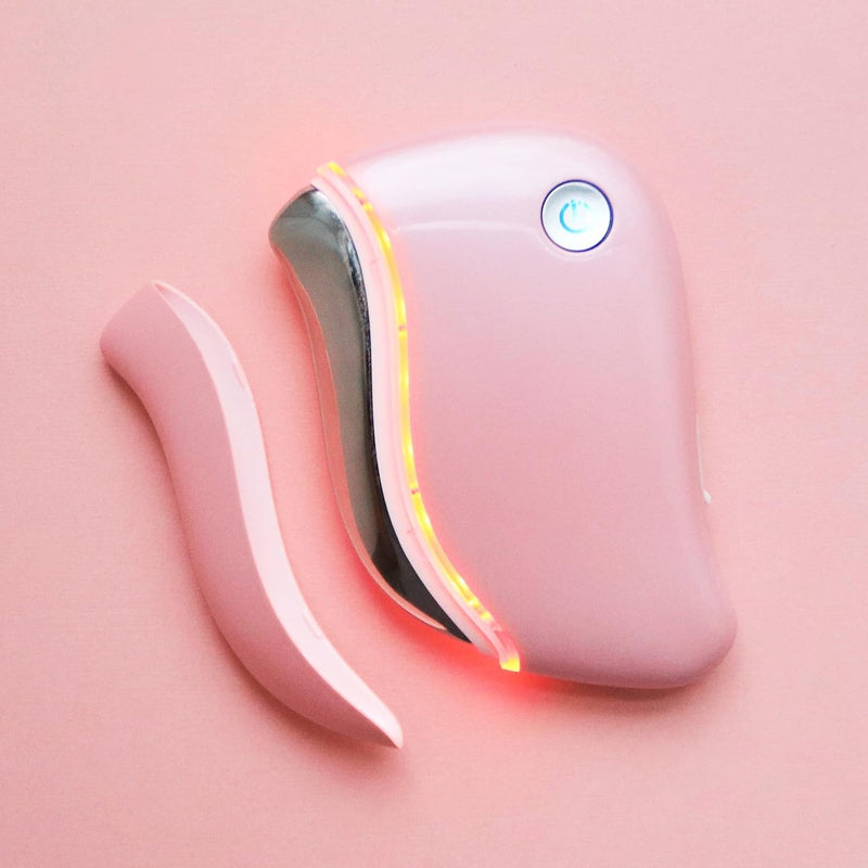 Mei Apothecary Triple Threat LED Gua Sha Tool Natural, Non-Toxic Skincare | LED Light, Heat & Sonic Vibration for Enhanced Facial Care Pink