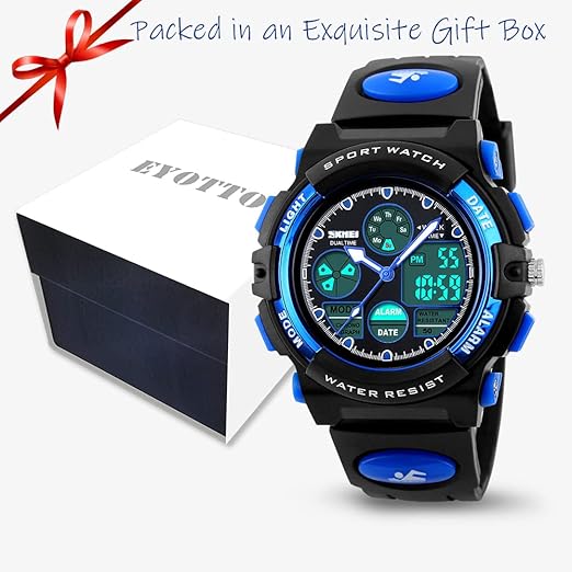 Kids Watches for Boys Girls, Multi Function Waterproof Outdoor Sports Digital Learning Wrist Watch Birthday Gifts for Children Age 5-12 Blue(5-9 yrs)