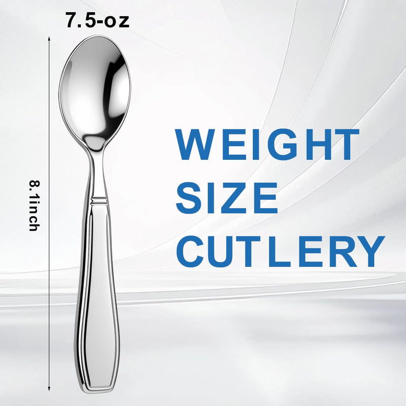 Weighted Utensils for Hand Tremors and Parkinsons Patients Heavy Weight Spoons Stainless Steel Silverware Adaptive Utensils for Elderly Arthritis Weak Hand Grip 7OZ