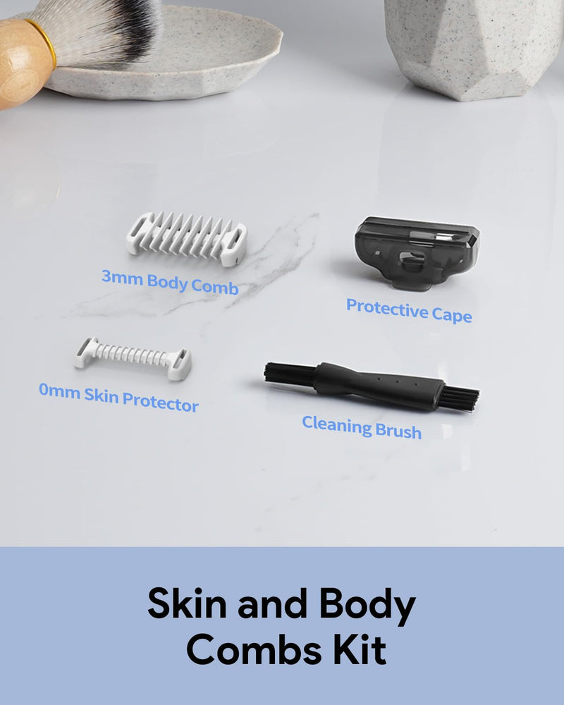 [Australia] - Attachments Intimate Skin Protection and 3mm Body Comb for O Blade QP2734 QP2824 QP2520 QP2530 QP6551 QP6530 Hybrid Electric Trimmer Attachments Accessories, 2pcs 