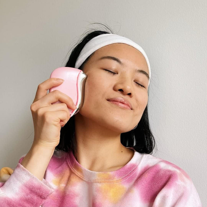 Mei Apothecary Triple Threat LED Gua Sha Tool Natural, Non-Toxic Skincare | LED Light, Heat & Sonic Vibration for Enhanced Facial Care Pink