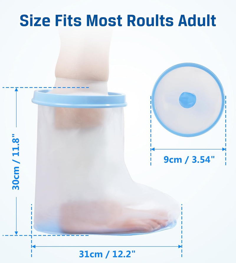 [Australia] - Blueash Plaster Protection Foot for Showering, Leg Shower Protection Reusable Bandage Protection Keep Wound Bandages Dry Ankle 