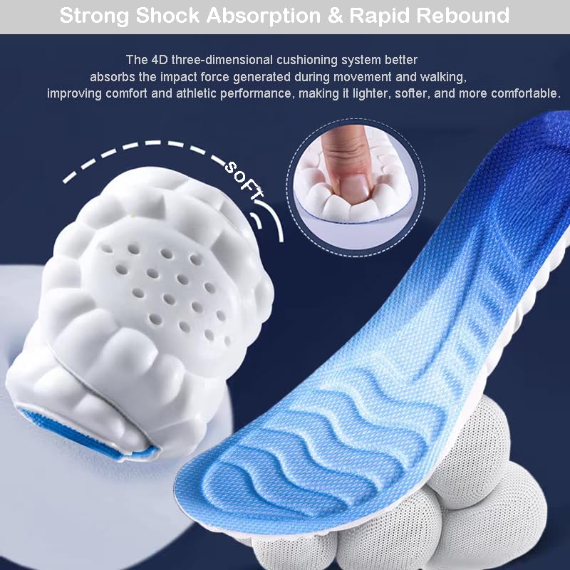 [Australia] - SOLO ACTFIT Comfort Sports Insoles Shoes Soles Women Men Orthopedic Insoles Foot Pain Relief Plantar Fasciitis Flat Feet Soles Shoes Insoles Soft Cushioning Hiking Shoes Blue 41-42 