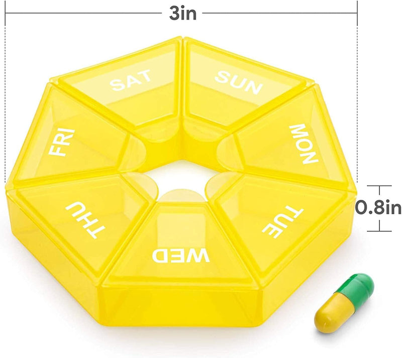 Weekly Pill Organizer Large 7 Day Pill Box Organizer Daily Medicine Case for Vitamin Fish Oil Pills Supplements Arthritis Friendly