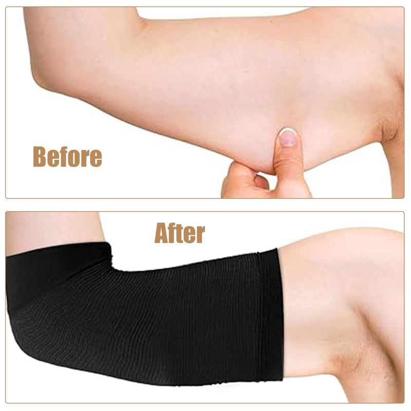 [Australia] - DHWEKU 2 Pairs Compression Arm Sleeves Lymphedema Arm Warmer Shaper Arm Sleeves Arm Socks Arm Cuff Compression Sleeve for Elbow Arm Sleeve 
