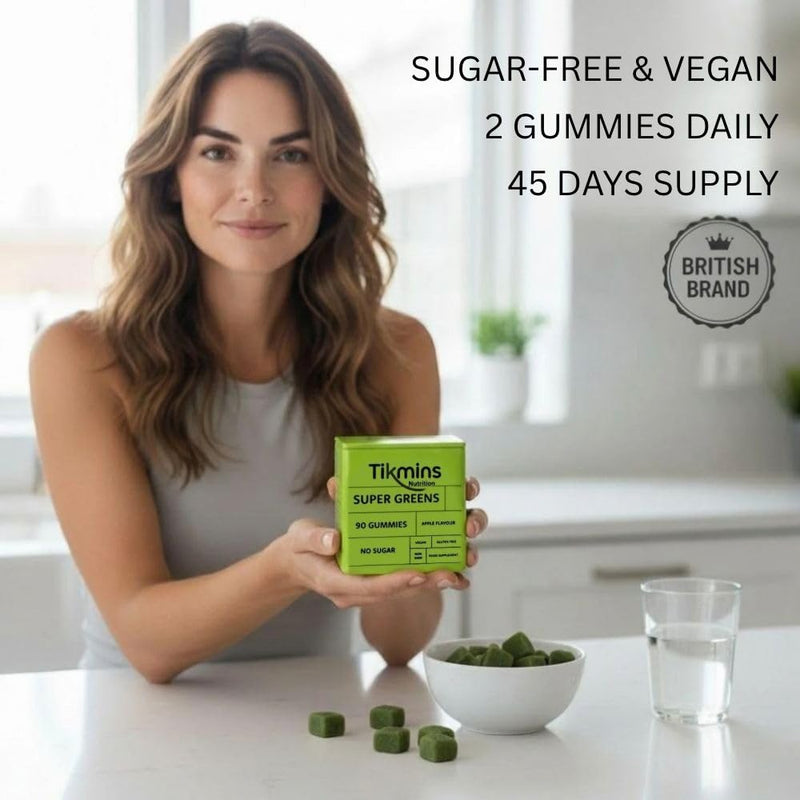Super Greens Gummies | with Zinc, Vitamin B12, B6 & Vitamin C, D | Greens Supplement Multivitamin Gummies Made with 20+ Fruits & Veggies | Gluten-Free, Sugar-Free & Vegan (Green Apple) Green Apple