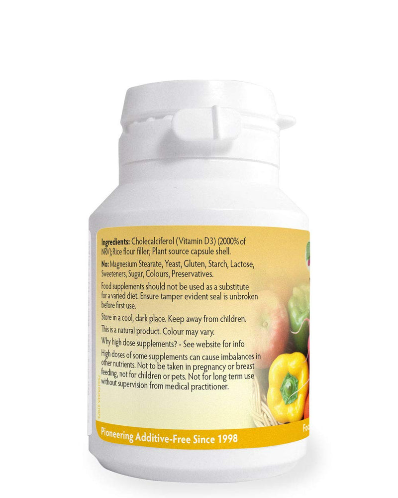 Vitamin D3 4000iu x 90 Capsules, Suitable for Vegetarians, Magnesium Stearate Free, Contributes to the Maintenance of Normal Bones, Muscle Function & the Immune System, UK Manufactured