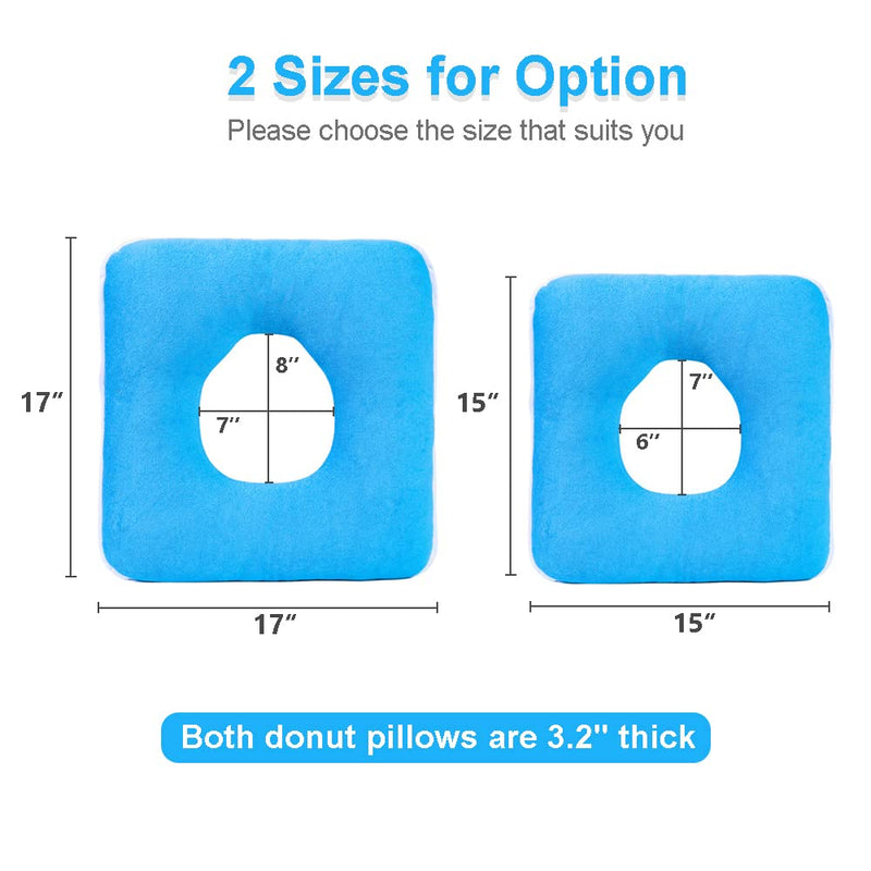 [Australia] - MESINURS Donut Butt Pillow, Anti-Decubitu Pad Bed Cushion, Pressure Nursing Pad for Bedridden, Elderly, Disabled, Pregnant (17"x17", Square) 17"x17", Square 