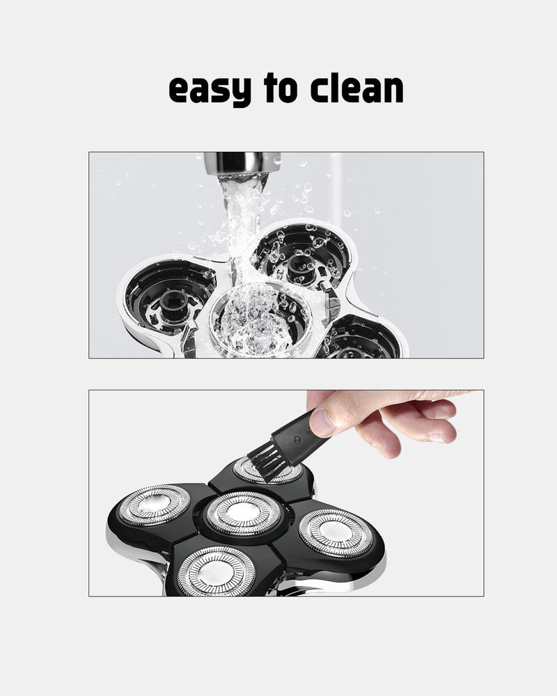 Remington Balder Pro Replacement Head Compatible with Remington Balder Pro Head Shaver, 5PCS XR7000 Replacement Blades, 5 Cleaning Brush 5 Pack