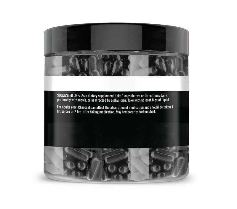 [Australia] - Earthborn Elements Activated Charcoal Capsules, 200 Capsules, Odorless & Non-Toxic Powder 