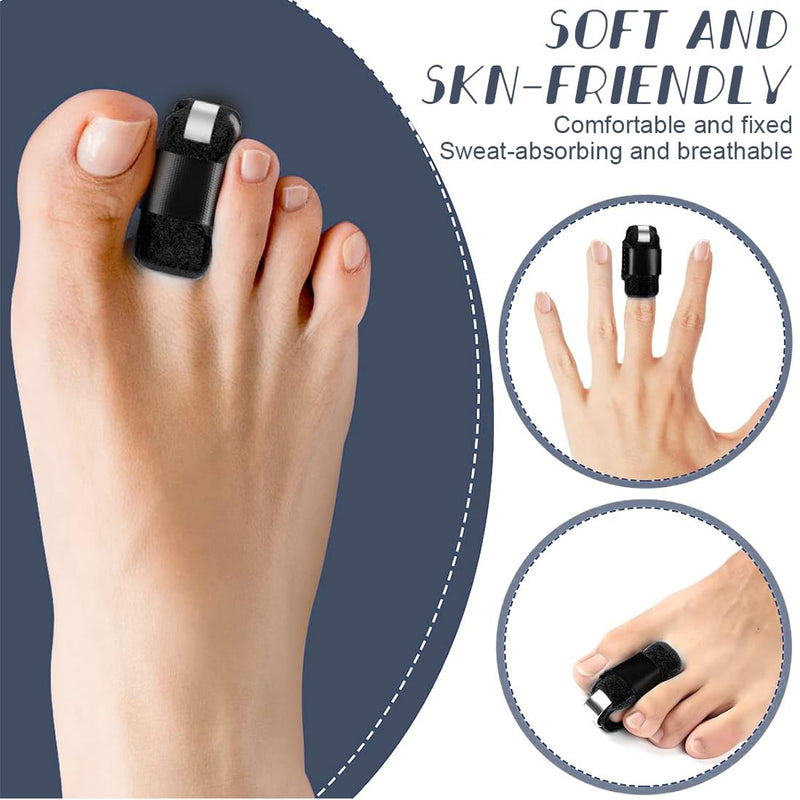 [Australia] - LYQNIHOB Toe splint for the treatment of hammer toes, claw and broken toes, supports toe straightening and fixation, suitable for different toes, colour: black, 1 piece. 