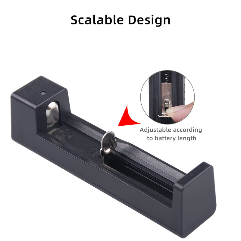 18650 Battery Charger, Suitable for Lithium Battery 18650 20700 10440 14500 18500 16340 17500 Battery Charger, USB Single Slot li-ion Rechargeable Battery Charger (Battery not Included) Fit 3.7V Battery（Single Slot）