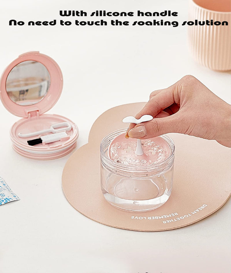 [Australia] - MURRI&MURRDI Retainer Case, Denture Bath Box with Strainer Basket, Mouth Guard Case, Braces Cleaner Cup, Cute Denture Holder Retainer Storage Soak Container for Travel (Pink) Pink 