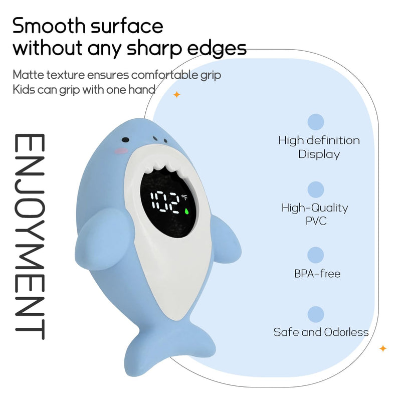 [Australia] - Baby Bath Water Thermometer for Bathtub Temperature - Safety Tub Thermometer with Temp Warning - Bath Thermometer & Room Thermometer Floating Baby Bath Toy for Infants Newborn Toddlers Girls Boys Shark 