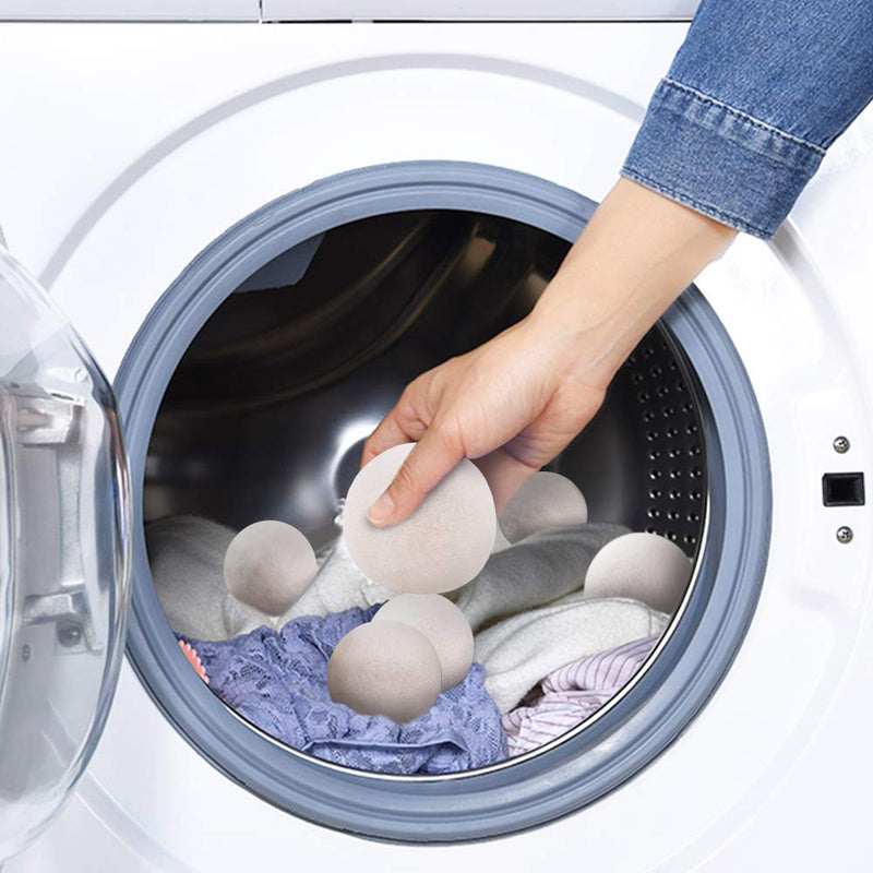 [Australia] - Wool Ball, Wool Dryer Balls XL Premium Reusable Natural Fabric Softener Pet Fur Hair Remover - Set of 6PCS (White) 