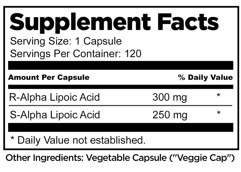 Alpha-Lipoic Acid by Dr. Danielle, Neuropathy Support, Non-GMO, Gluten-Free, Vegan, Soy-Free, Promotes Healthy Blood Sugar, Alpha R Lipoic Acid R-ALA, R-ALA, 120 Veggie Caps