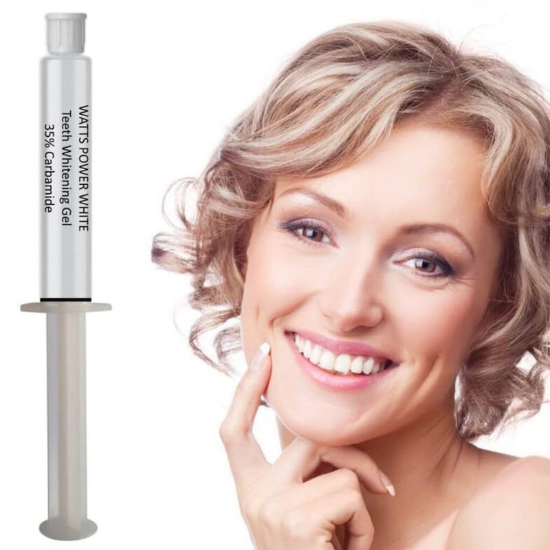 [Australia] - Watts Power 35% Dual Action Teeth Whitening Gels Huge 10ml - 4 Huge 10ml Gels Plus Aftercare Gel - Optimized OTC Dual Action for Surface and Deep Stains for Quick Results - Made in The USA - Kosher 