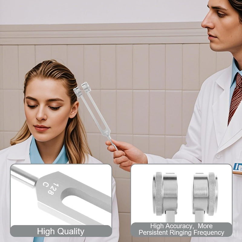 [Australia] - AOGOE 128HZ tuning fork therapy, tuning fork neurology, aluminum alloy tuning fork offer accurate frequency response with a silicone hammer for therapy, chakra therapy, sound therapy, anti-stress 128 Hz 