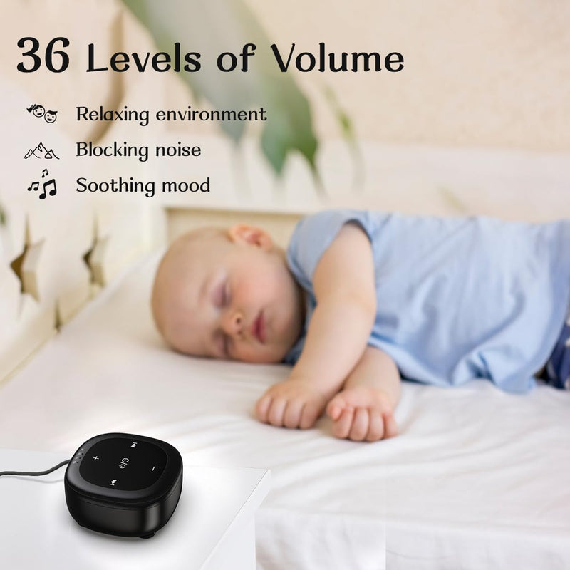 [Australia] - White Noise Sound Machine with 30 Soothing Sounds 36 Adjustable Volume Brown Noise Sound Machines for Sleep Office Privacy Bedroom 4 Timers Memory Function Sleep Sound Machine Baby Adult Elderly Care 