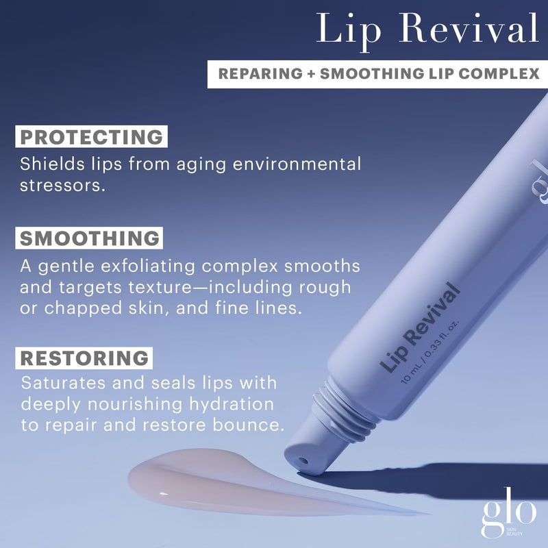 Glo Skin Beauty Lip Revival Vitamin C Lip Balm, Dry Lips, 0.17 oz | Hydrating lip balm, repairs chapped lips, Vitamin C treatment, high shine finish, smooth + revive dry lips