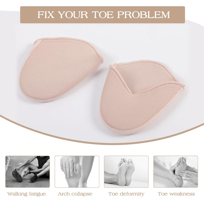 [Australia] - 2 pairs of toe protectors for shoes, toe pads for long ballet and dance shoes, soft toe protection pads for ballet and dance shoes for pointe shoes, fabric toe protectors for women and girls 