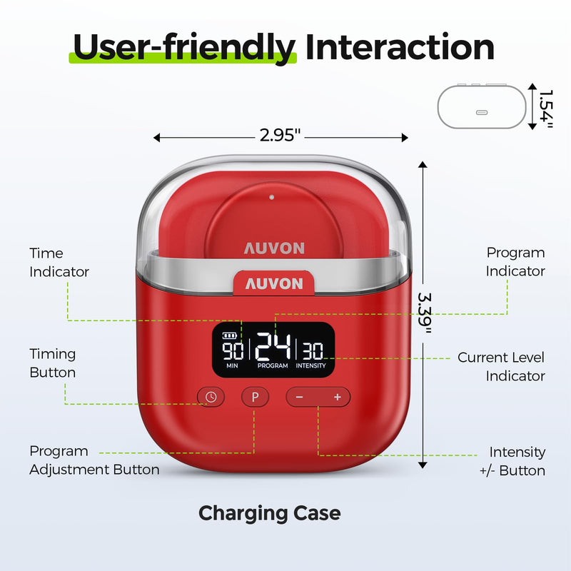 AUVON Wireless 24 Modes TENS Unit Muscle Stimulator for Pain Relief, 6 Pads | Smart Rechargeable EMS Massager, Pocket-Size TENS Machine, Drug-Free Pain Relief for Neck, Back & Shoulder, 6 Premium Pads