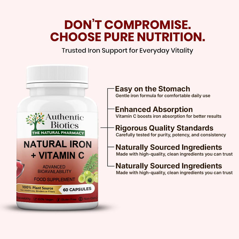 Iron & Vitamin C Supplement | 60 Vegan Capsules | Plant-Based Iron from Curry Leaves & Vitamin C from Amla | Supports Energy, Immunity & Reduces Tiredness | 4 Month Supply 2