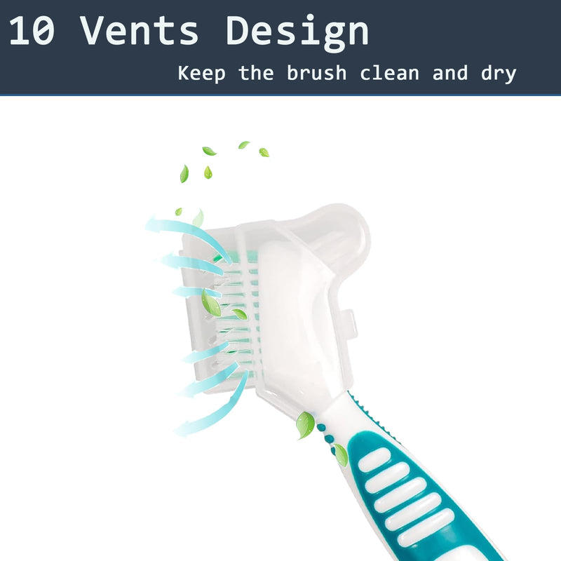 [Australia] - 3 Pcs Denture Brush Cover,Denture Brush Set with Air Vents - Protective Covers for Your Dental Care Accessories Providing Hygienic Protection for Home and Travel Use. 