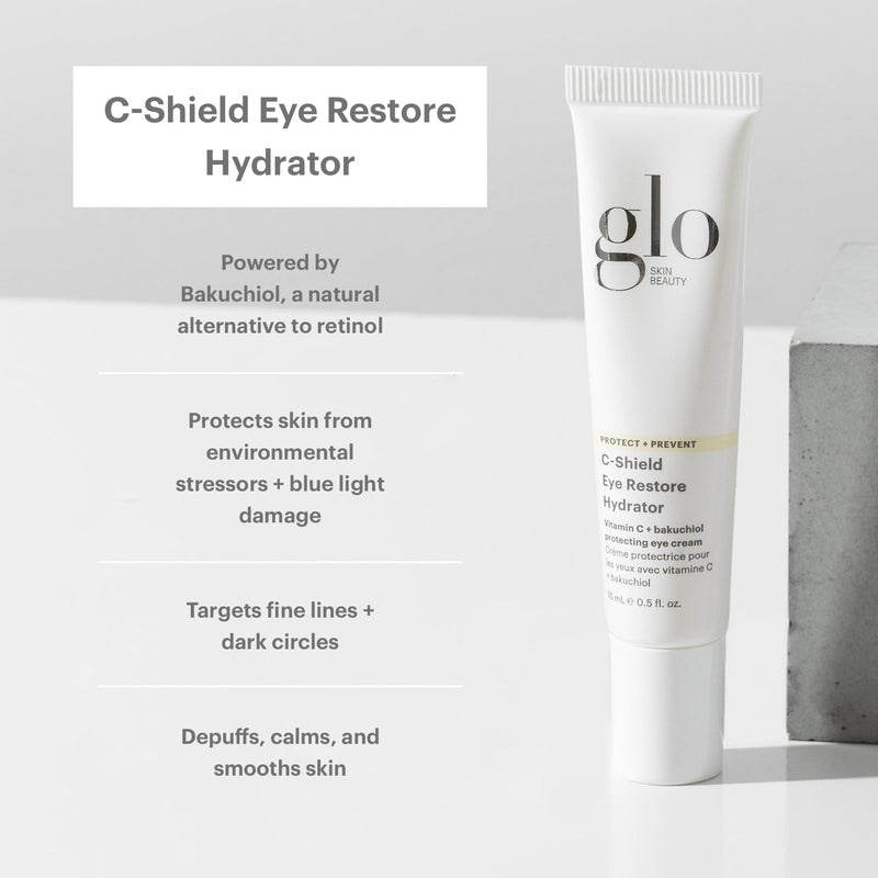 Glo Skin Beauty C-Shield Eye Restore Hydrator Vitamin C 0.5 oz | Blue light protection, reduces dark circles and puffiness, vitamin C, anti-aging, fine lines, digital eye strain defense
