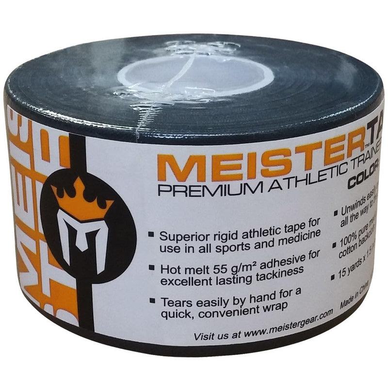 [Australia] - Meister 15Yd x 1.5" Premium Athletic Trainer's Tape for Sports and Medical (50% Longer) - Black - 6 Rolls 1.5x540 Inch (Pack of 6) 
