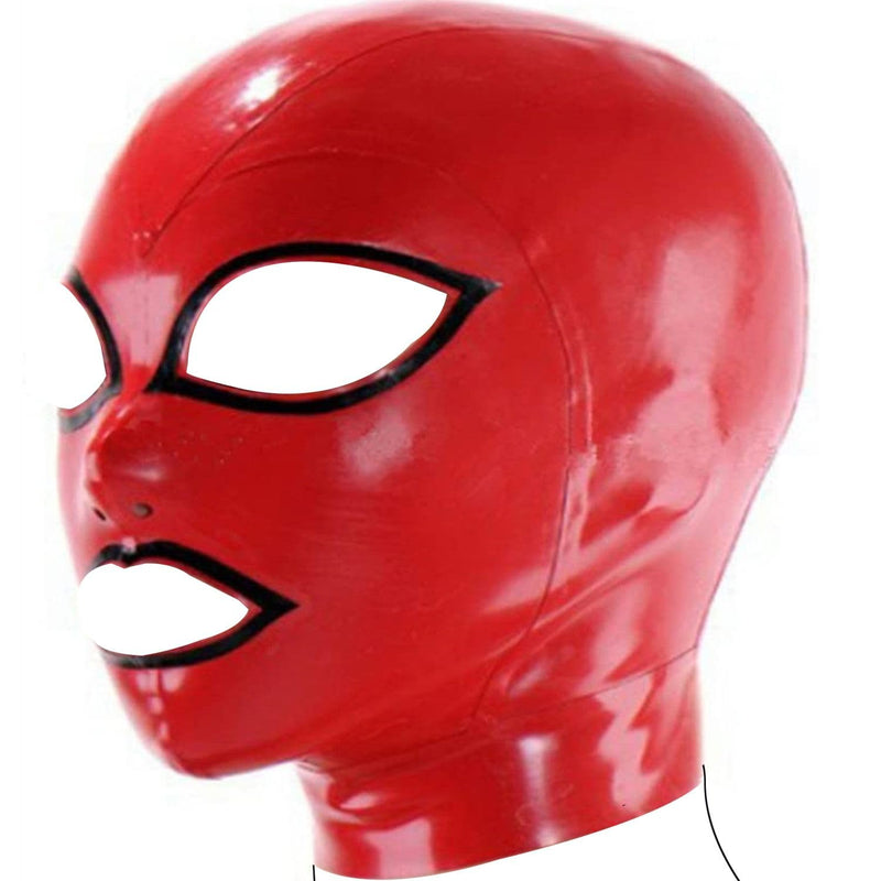 MFMYEE Latex Mask Rubber SM Fetish Bondage Mask Erotic Cosplay Mask Latex Lovers Hood