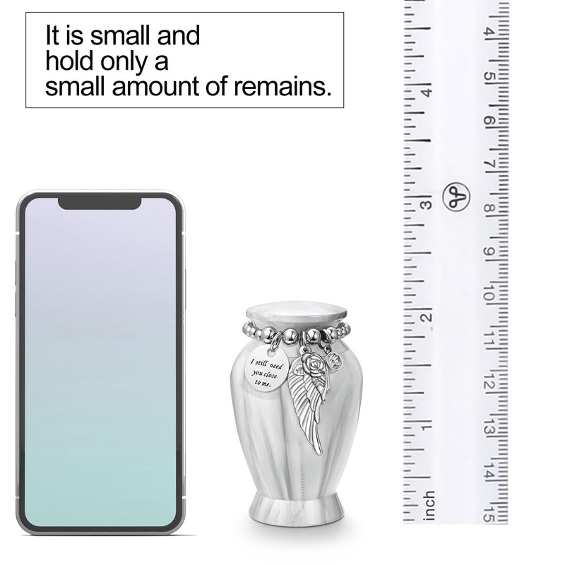 [Australia] - Dletay Small Urns for Human Ashes Keepsake 2.85 Inch Memorial Mini Cremation Urn for Women Men Aluminum Decorative Funeral Urns - Marble White Marble-White 