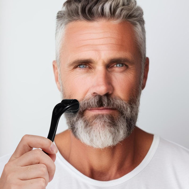[Australia] - JSBNQRMZ Beard Growth Set, 0.5 mm Dermaroller for Beard Growth, Beard Roller for Hair Growth for Men and Fathers, Care Tool, Stimulates Beard, Mustache and Hair Growth 