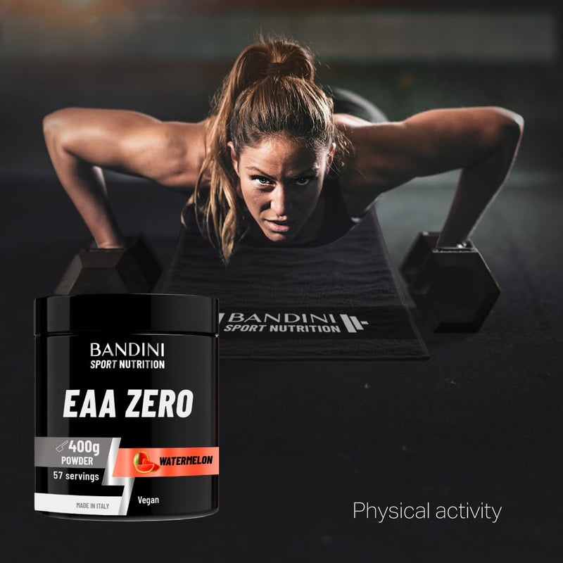 Bandini® EAA Essential Amino Acids | 400 g Powder | 9 Fermented Essential Aminoacids EAAs + BCAAs 2.1.1 & Vitamin B6 | Muscle Growth & Recovery | Intra, Pre & Post Workout | Vegan, Watermelon Flavour 57 Portions (Lot de 1)