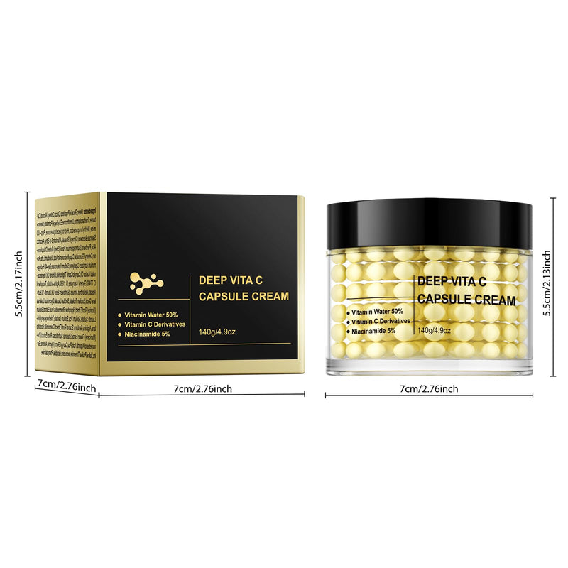Deep Vitamin C Capsule Face Cream,Moisturizer Capsule Facial Cream,Hydrating Night Face Cream Skincare 4.9 OZ Vitamin C Capsule Cream
