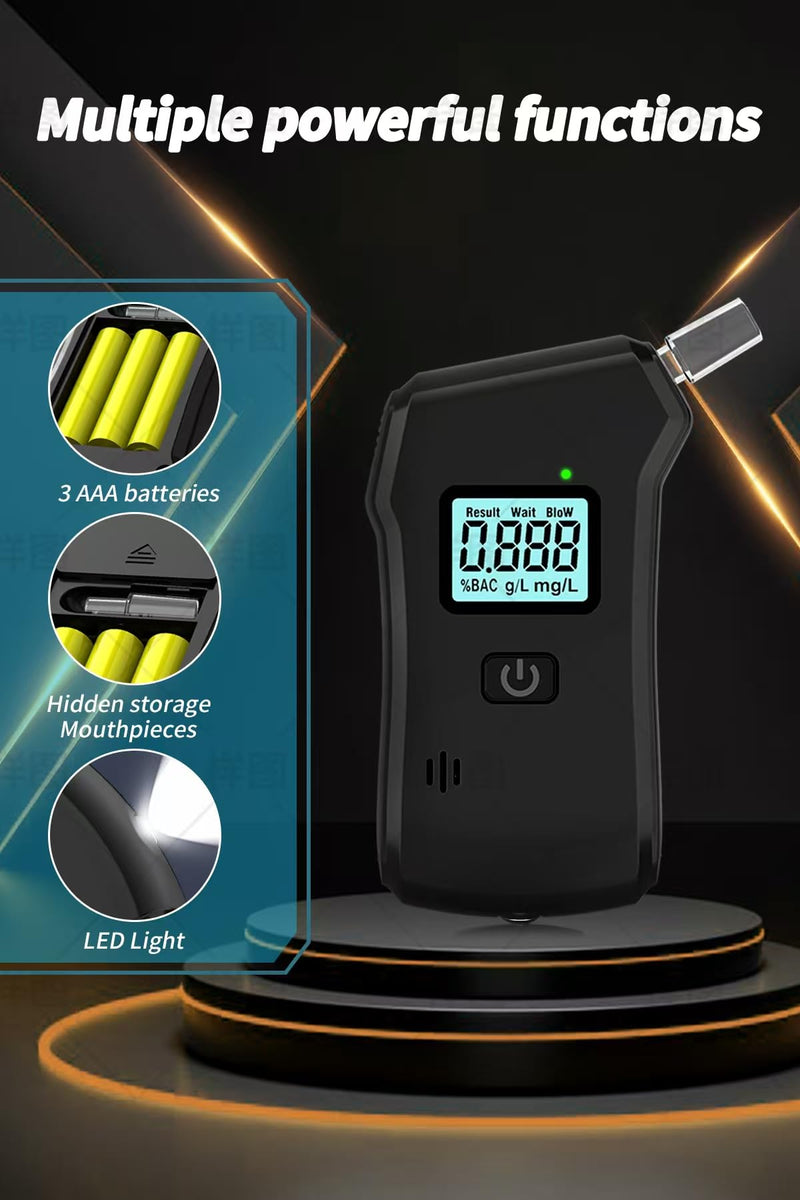 [Australia] - Breathalyzer, 2025 Upgraded Portable Professional High-Accuracy Breathalyzers for Alcohol with LCD Digital Display, Personal Alcohol Breathalyzer Tester Breath Alyzer for Home. 