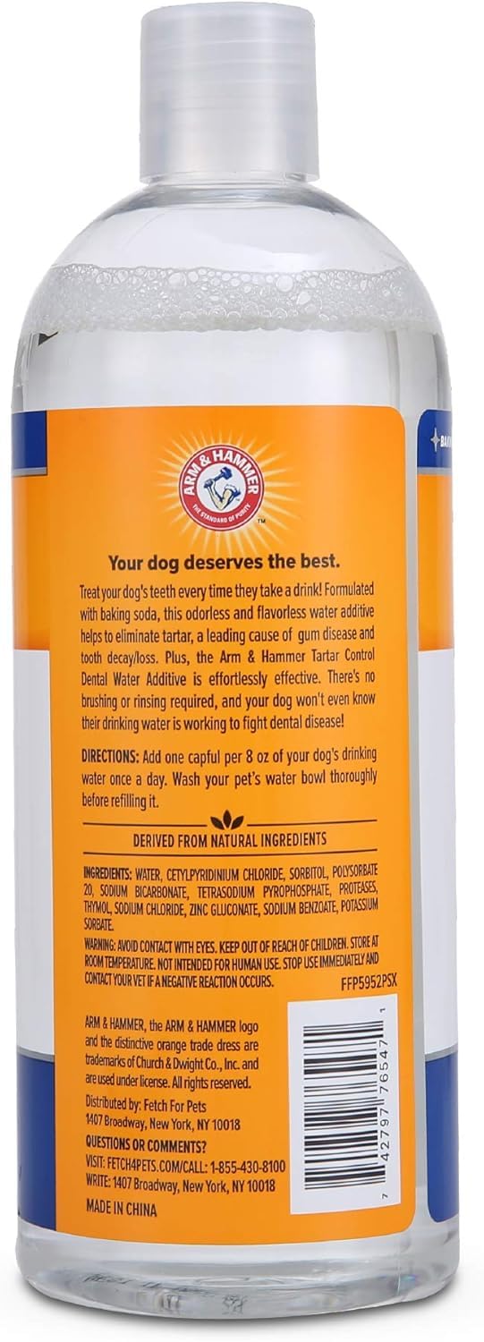 [Australia] - Arm & Hammer for Pets Dental Water Additive for Dogs, Tartar Control | Dog Dental Care Reduces Plaque & Tartar Buildup Without Brushing | Odorless and Flavorless, 16 Fl Ounces - 2 Pack 16 Fl Oz (Pack of 2) 