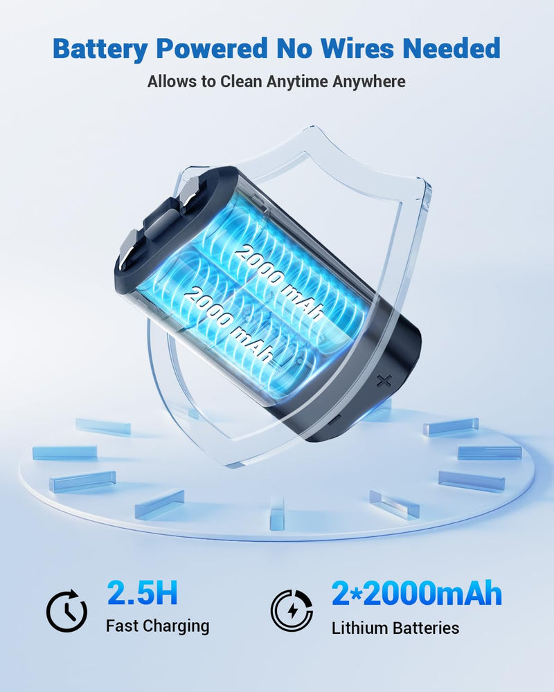 [Australia] - Rechargeable Ultrasonic Retainer Cleaner Machine | 50kHz 1.9 inch Ultra-Thin Portable | Night Guard Aligners Jewelry |6pcs Cleaner Tablets Included | Quick & Deep Clean Modes | Oral Dental Care White 