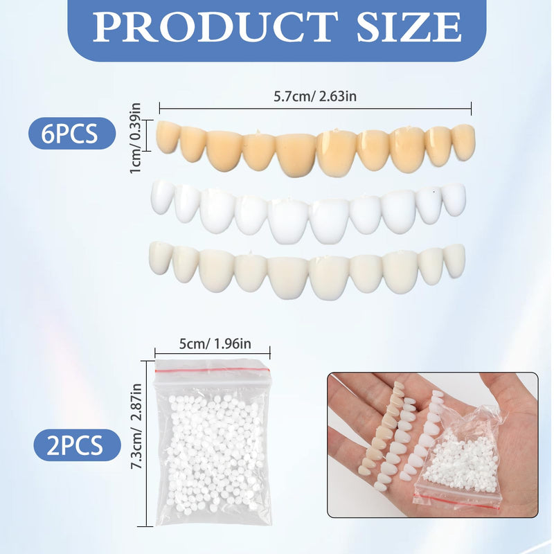 [Australia] - Tooth Repair Kit 6PCS, Temporary Natural Shade for Filling Broken or Missing Tooth, Moldable Thermal Beads Replacement Kit for Easy Teeth Repairs 